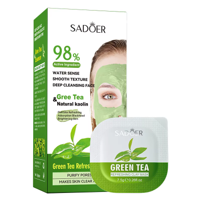 Набір грязьових масок SADOER Green Tea для жирної та комбінованої шкіри (7.5 г*8 шт)