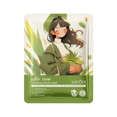 Тканинна маска для обличчя SADOER Aloe Vera заспокійлива 25 г