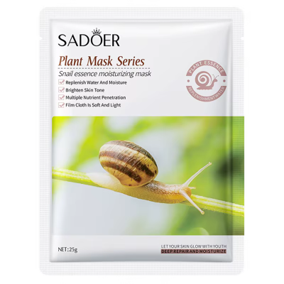 Тканинна маска для обличчя SADOER Snail Essence зволожуюча 25 г