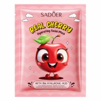 Тканевая маска для лица SADOER Real Cherry Hyaluronic Acid увлажняющая, питательная 25 г