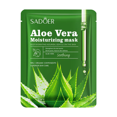 Тканевая маска для лица SADOER Aloe Vera увлажняющая, успокаивающая 25 г