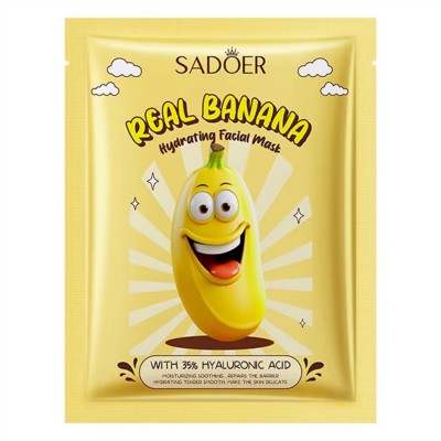 Тканевая маска для лица SADOER Banana с гиалуроновой кислотой, увлажняющая 25 г