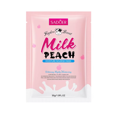 Тканинна маска для обличчя SADOER Milk Peach зволожуюча, живильна 30 г