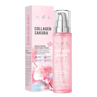 Тонер для обличчя SADOER Collagen Sakura зволожуючий, освітлюючий 100 мл