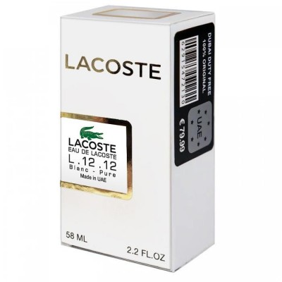  Lacoste Eau de L.12.12 Blanc-Pure Perfume Newly мужской 58 мл