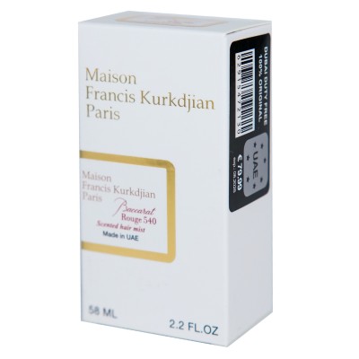  Maison Francis Kurkdjian Baccarat Rouge 540 Scented Hair Mist Perfume Newly унисекс 58 мл
